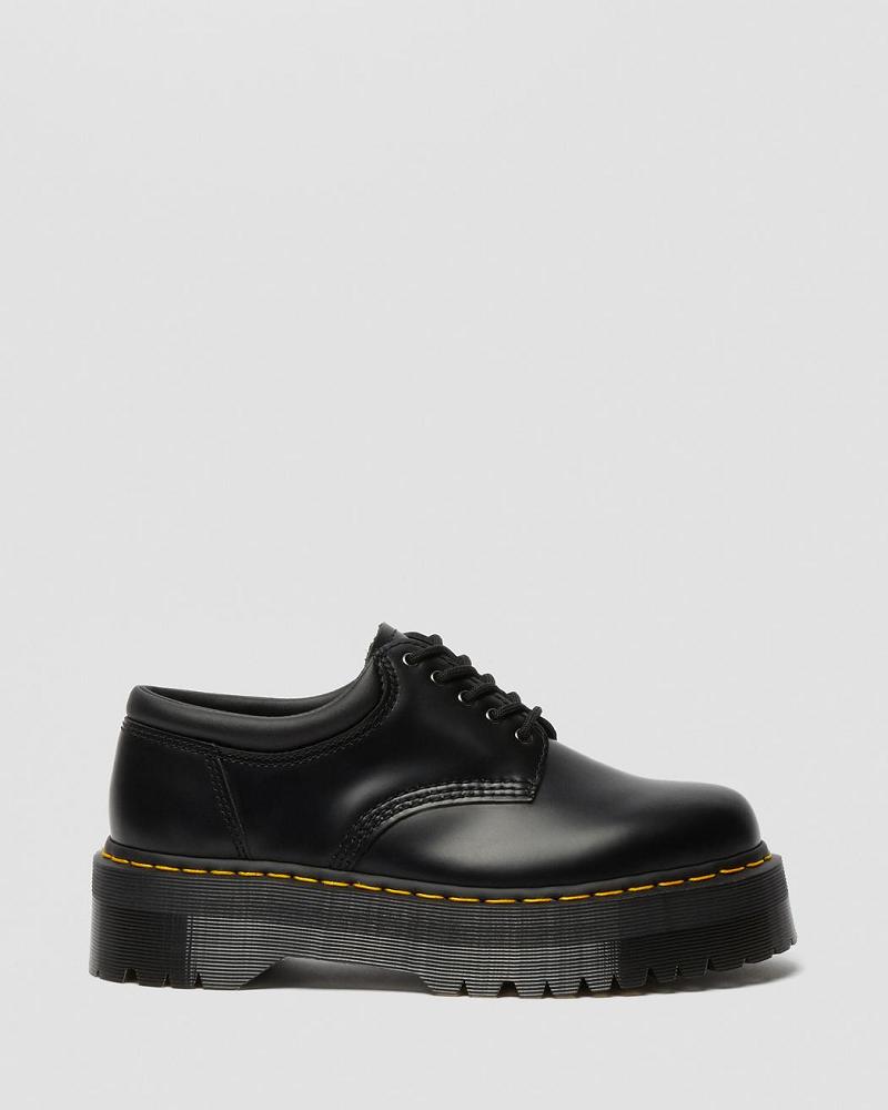 Black Women's Dr Martens 8053 Leather Platform Oxfords Shoes | CA 380VRW